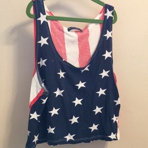 American Flag Pattern Brandy Melville Cropped Tank